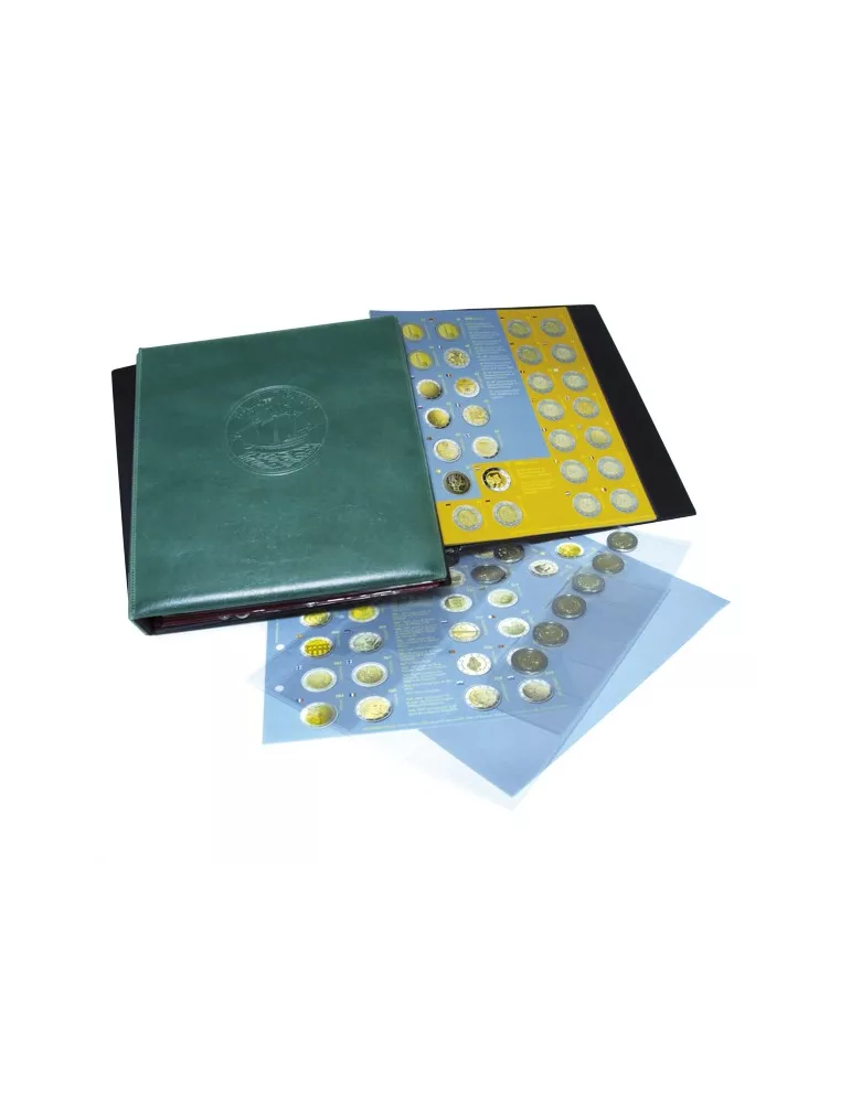 Album 2€ commémoratifs 2004-2023 : 2 Reliures Caravelle garnies des recharges 2€ (2004/2023)