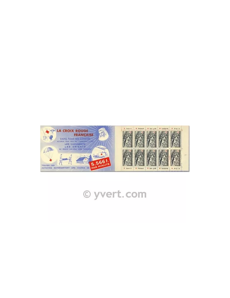 n° 2001 - Timbre France Carnets Croix Rouge (1952)
