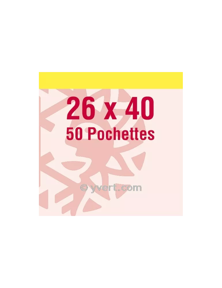 Pochettes simple soudure - Lxh:26x40mm (Fond transparent)