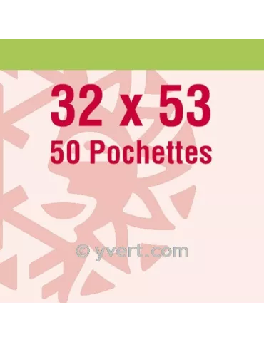 Pochettes simple soudure - Lxh:32x53mm (Fond transparent)