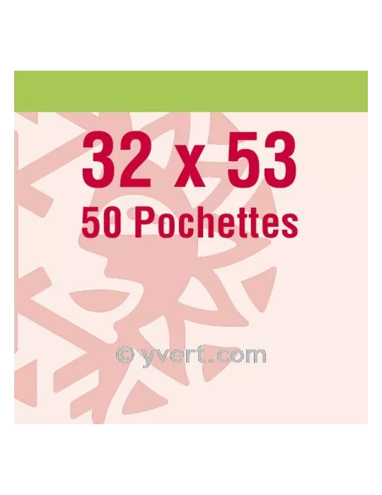 Pochettes simple soudure - Lxh:32x53mm (Fond transparent)