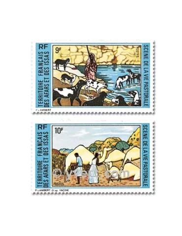 n° 381/382 - Timbre Afars et Issas Poste