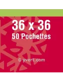 Pochettes simple soudure - Lxh:36x36mm (Fond noir)