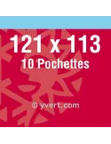 Pochettes simple soudure - Lxh:121x113mm (Fond noir) (D)