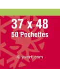 Pochettes simple soudure - Lxh:37x48mm (Fond noir)