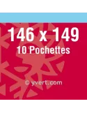 Pochettes simple soudure - Lxh:146x149mm (Fond noir) (D)