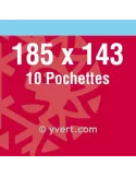 Pochettes simple soudure - Lxh:185x143mm (Fond noir) (D)
