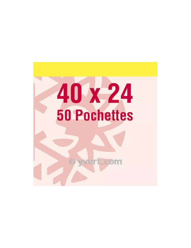Pochettes simple soudure - Lxh:40x24mm (Fond transparent)