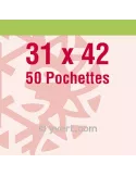 Pochettes simple soudure - Lxh:31x42mm (Fond transparent)