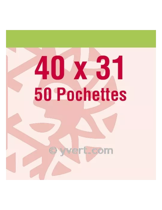 Pochettes simple soudure - Lxh:40x31mm (Fond transparent)