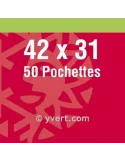 Pochettes simple soudure - Lxh:42x31mm (Fond noir)