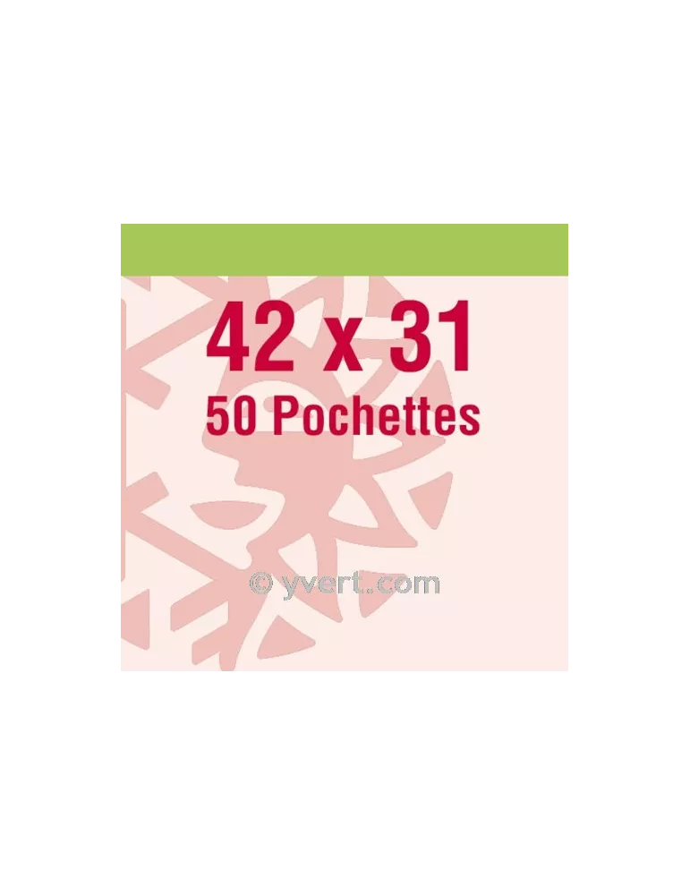 Pochettes simple soudure - Lxh:42x31mm (Fond transparent)