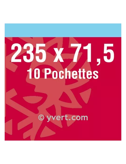 Pochettes double soudure - Lxh:235x71.5mm (Fond noir)