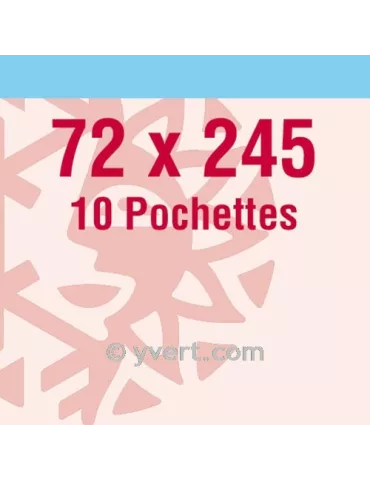 Pochettes double soudure - Lxh:72x245mm (Fond transparent)