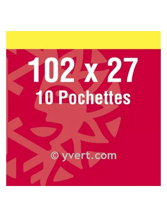 Pochettes double soudure - Lxh:102x27mm (Fond noir)