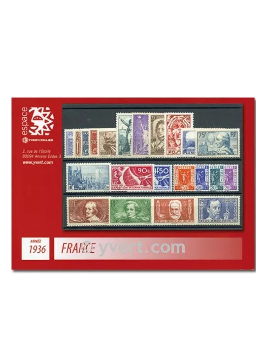 n° 309/333 - Timbre France Année complète (1936)