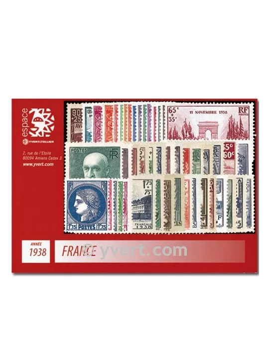 n° 372/418 - Timbre France Année complète (1938)
