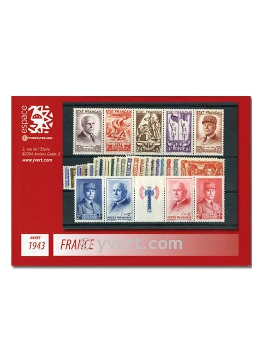 n° 568/598 - Timbre France Année complète (1943)