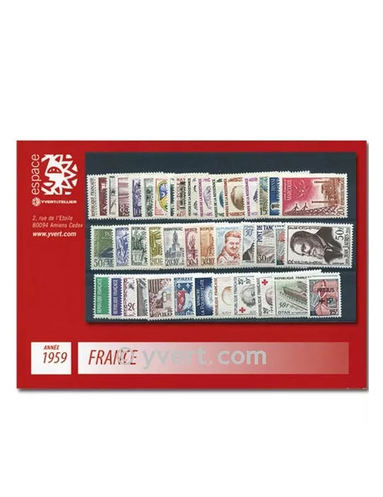 n° 1189/1229 - Timbre France Année complète (1959)