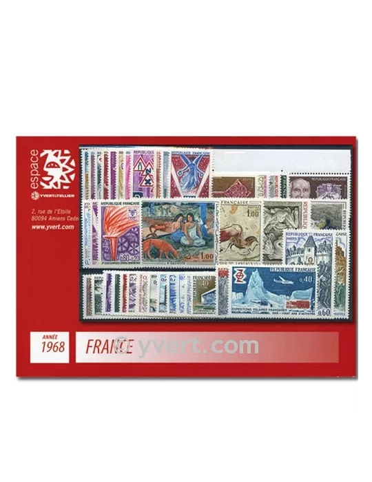 n° 1542/1581 - Timbre France Année complète (1968)