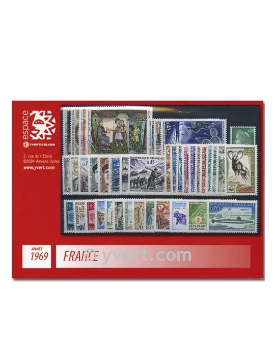 n° 1582/1620 - Timbre France Année complète (1969)