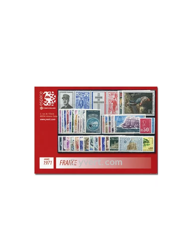 n° 1663/1701 - Timbre France Année complète (1971)