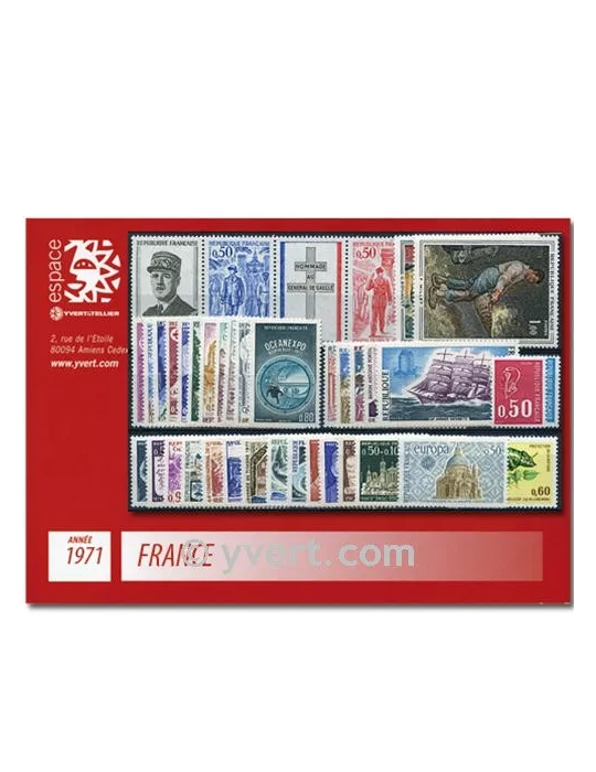 n° 1663/1701 - Timbre France Année complète (1971)