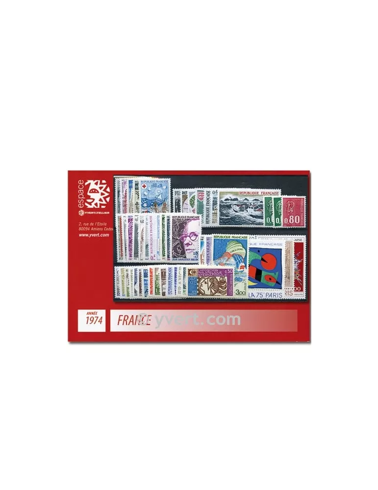 n° 1783/1829 - Timbre France Année complète (1974)