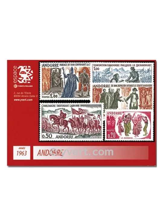n° 166/170 - Timbre Andorre Année complète (1963)