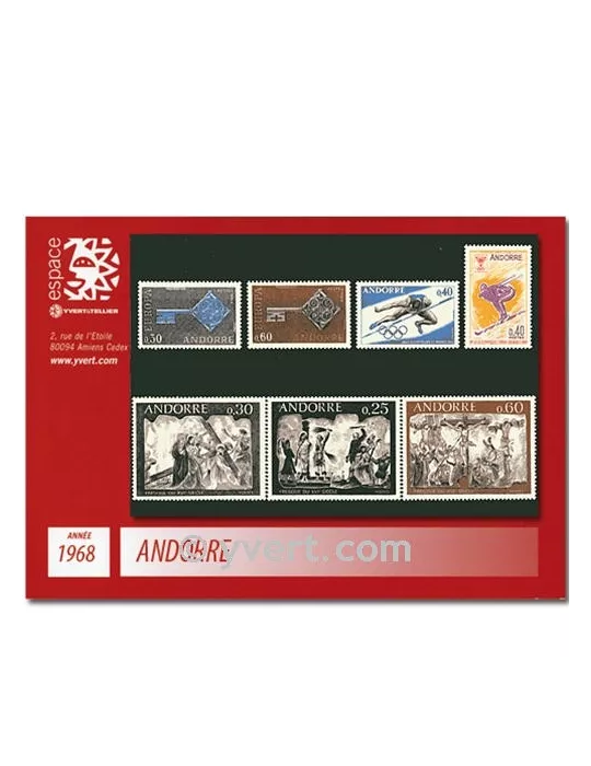 n° 187/193 - Timbre Andorre Année complète (1968)