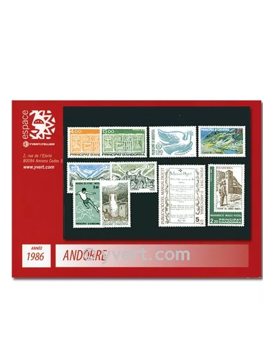 n° 345/354 - Timbre Andorre Année complète (1986)