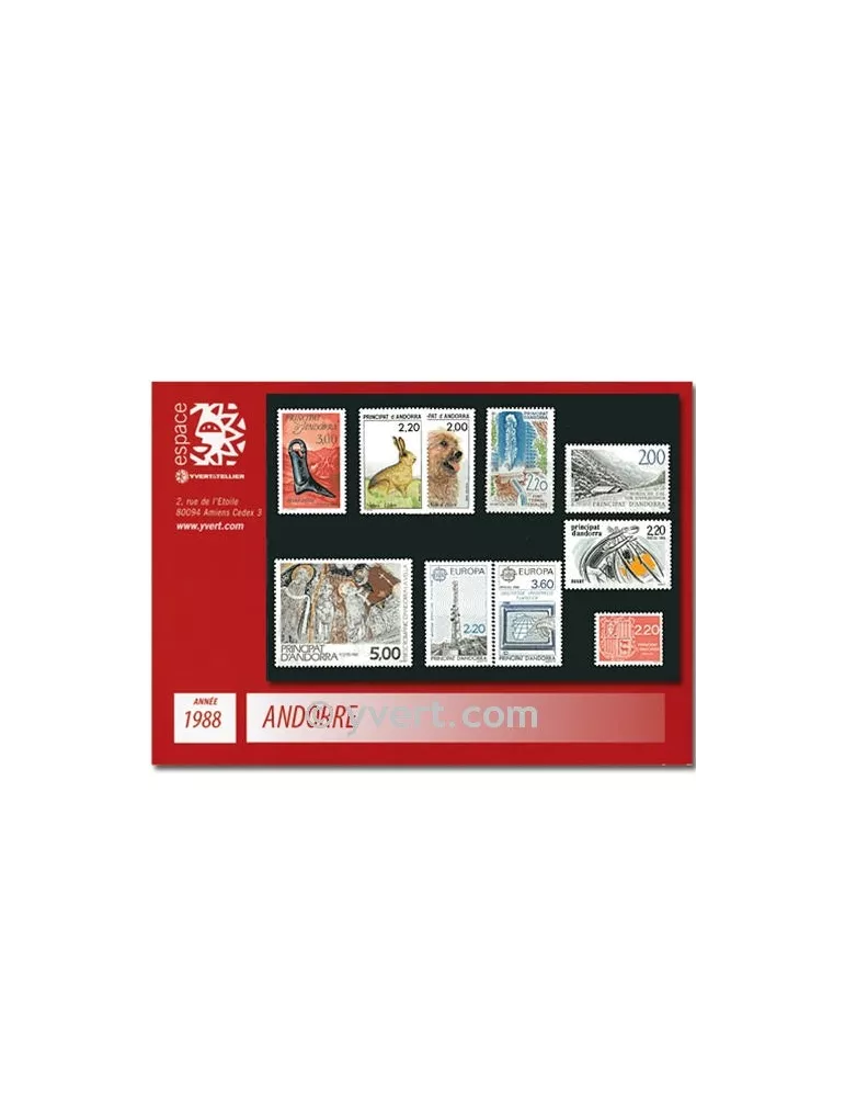 n° 366/375 - Timbre Andorre Année complète (1988)