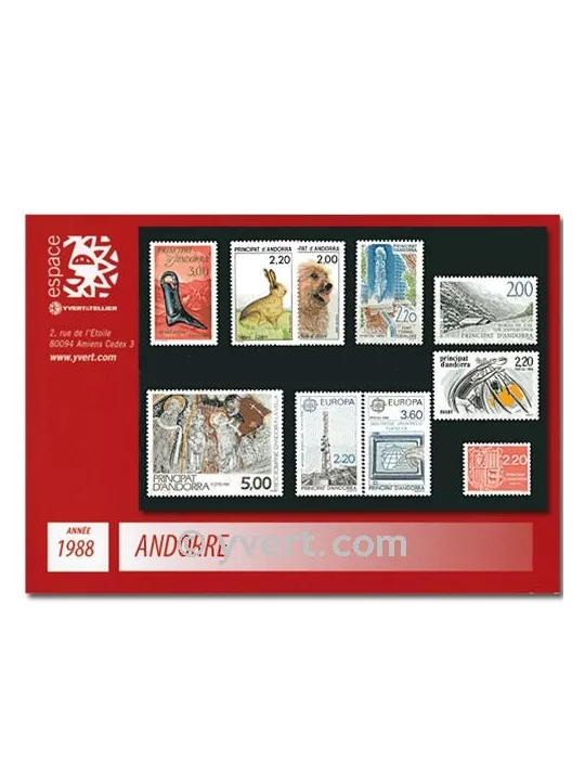 n° 366/375 - Timbre Andorre Année complète (1988)
