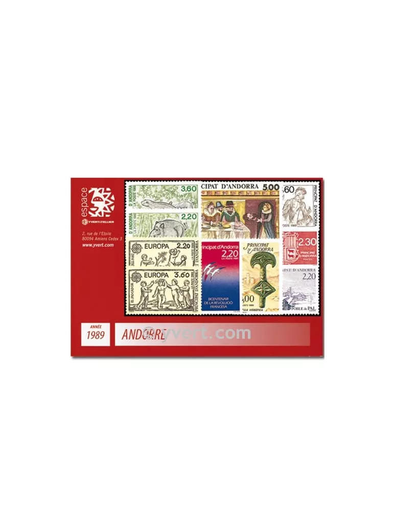 n° 376/384 - Timbre Andorre Année complète (1989)