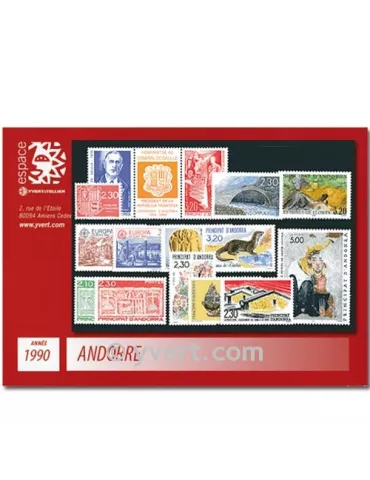 n° 385/399A - Timbre Andorre Année complète (1990)