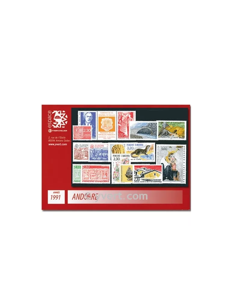 n° 400/412 - Timbre Andorre Année complète (1991)