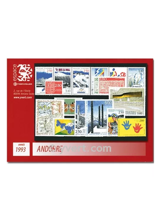n° 426A/440 - Timbre Andorre Année complète (1993)