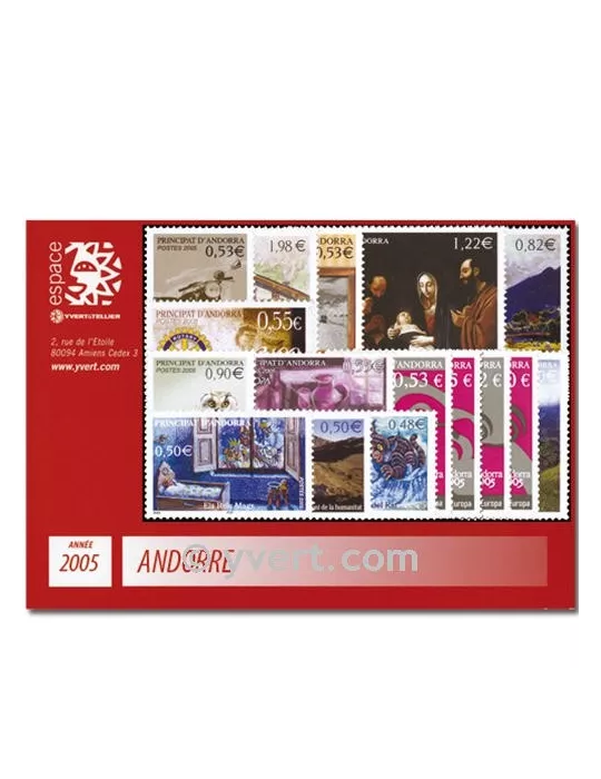 n° 604/619 - Timbre Andorre Année complète (2005)