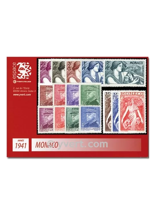n° 215/233 - Timbre Monaco Année complète (1941)