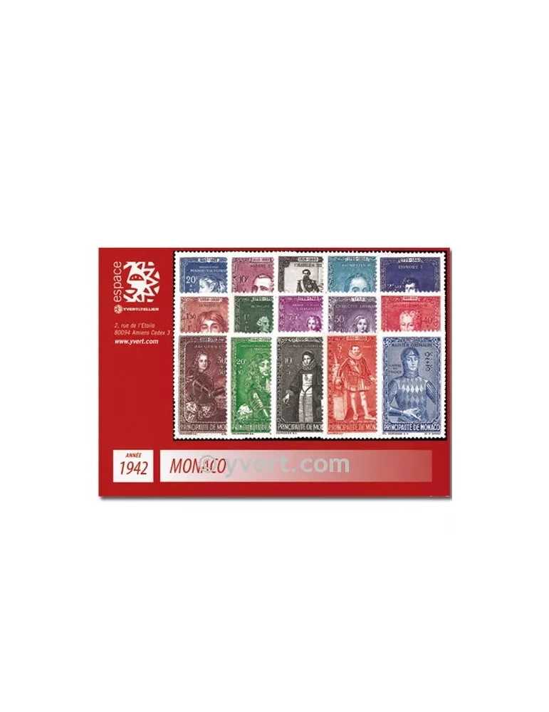 n° 234/248 - Timbre Monaco Année complète (1942)