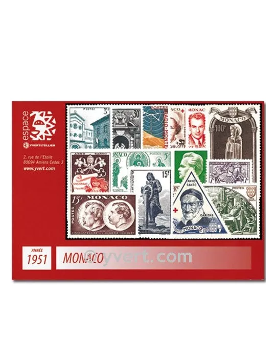 n° 351/382B - Timbre Monaco Année complète (1951)