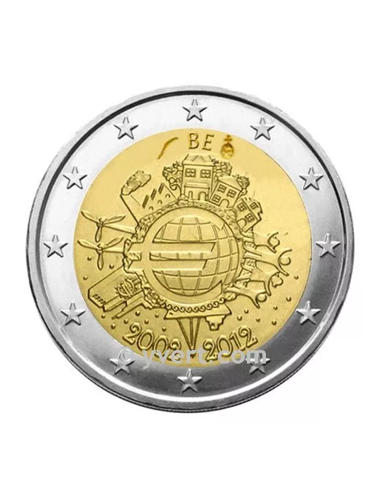 2 EURO COMMEMORATIVE 2012 : BELGIQUE (10 ANS DE L´EURO)