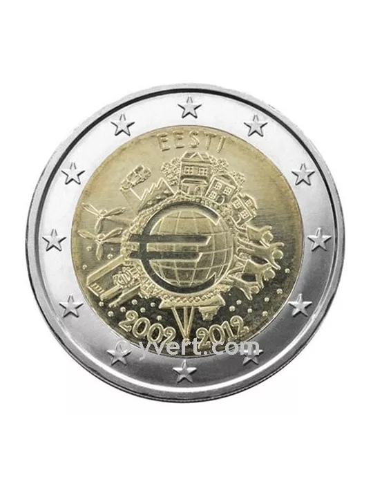 2 EURO COMMEMORATIVE 2012 : ESTONIE (10e anniversaire de la mise en circulation des euros)
