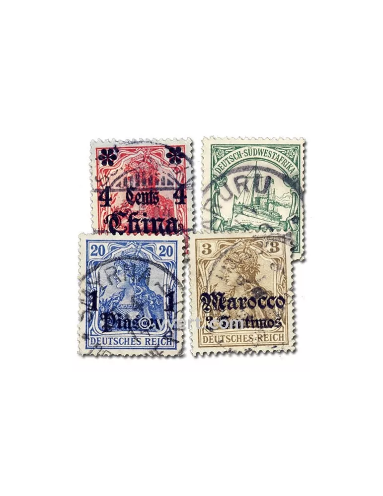 ALLEMAGNE COLONIES : pochette de 10 timbres (Oblitérés)