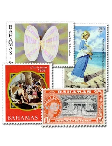 BAHAMAS : pochette de 25 timbres (Oblitérés)