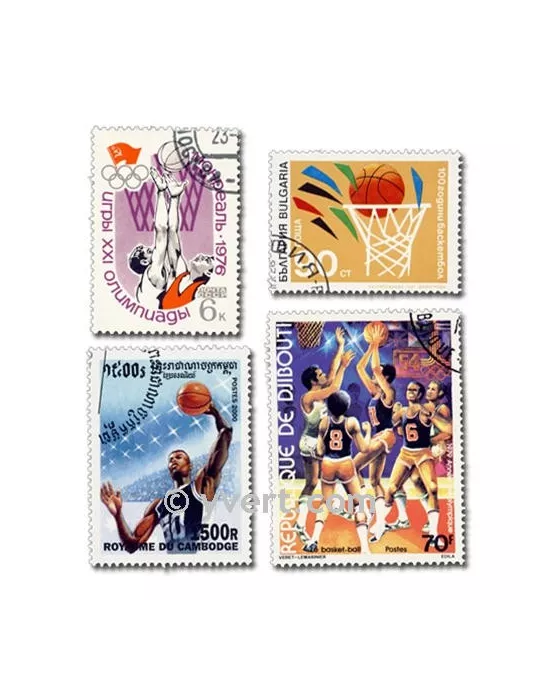BASKET : pochette de 25 timbres (Oblitérés)