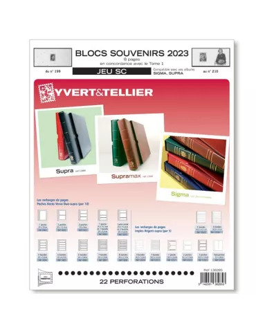 BLOCS SOUVENIRS SC : 2023 (JEUX AVEC POCHETTES)