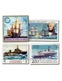 BATEAUX DE GUERRE : pochette de 25 timbres (Oblitérés)