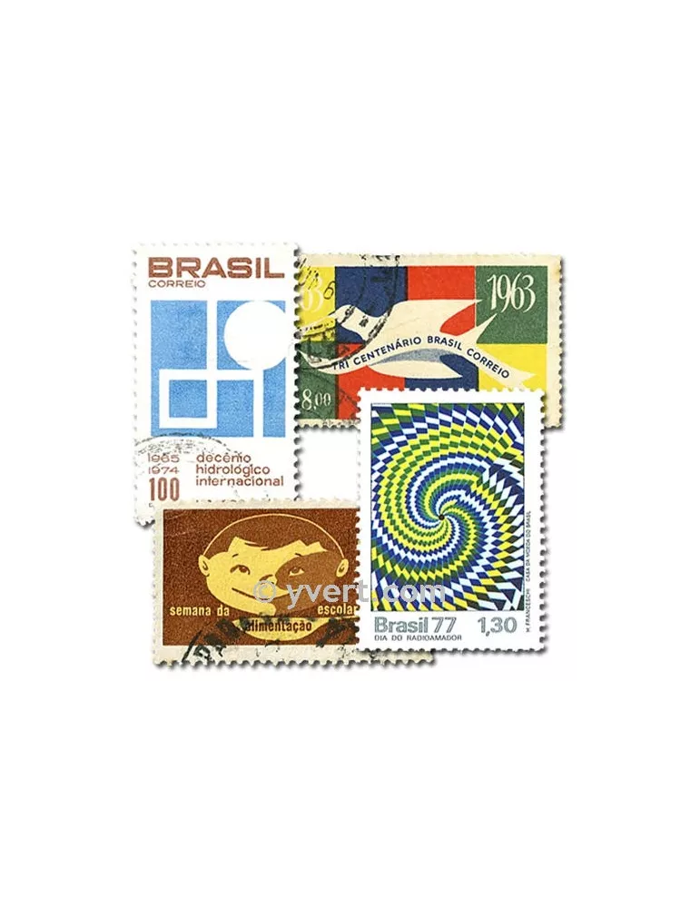 BRESIL : pochette de 500 timbres (Oblitérés)