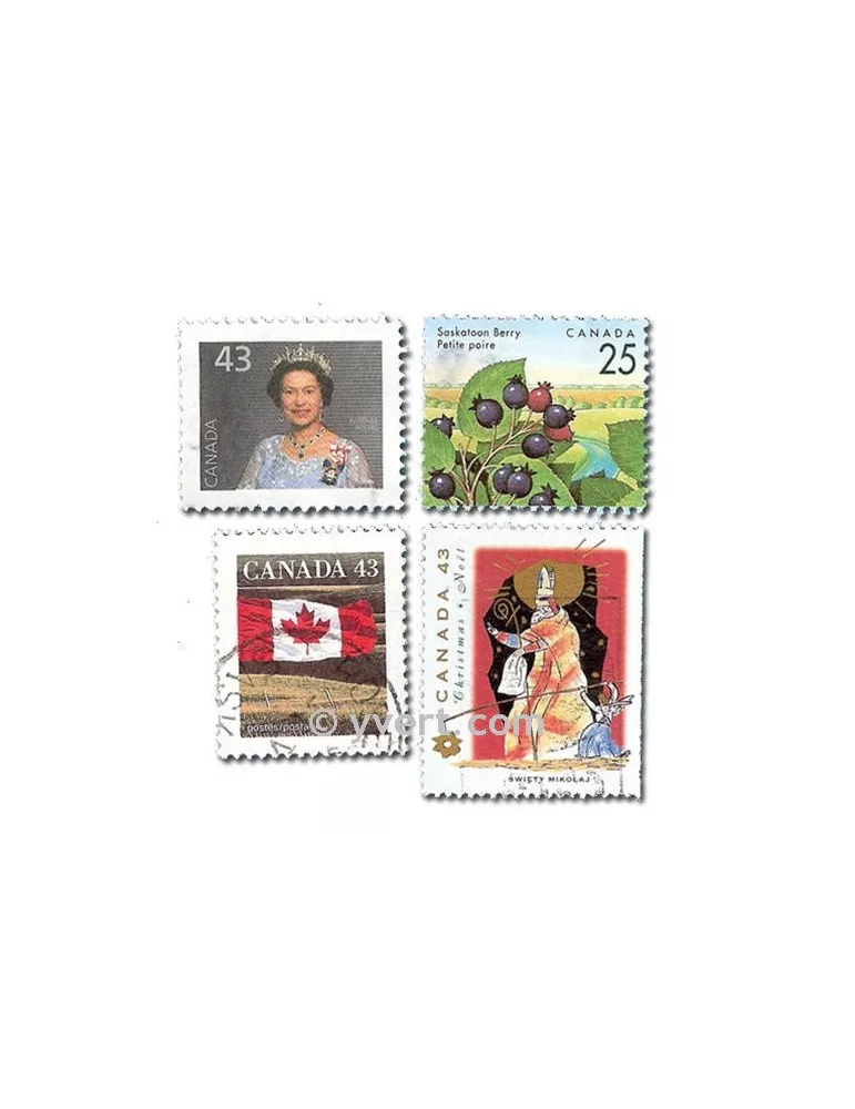 CANADA : pochette de 1000 timbres (Oblitérés)
